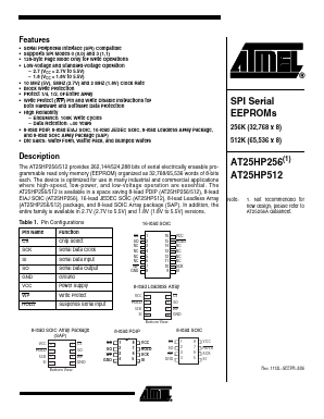 AT25HP512W2-10SU-1.8 Datasheet PDF Atmel Corporation
