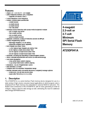 AT25DF041A-SH-B Datasheet PDF Atmel Corporation