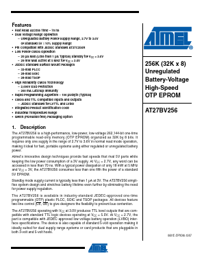 AT27BV256-70RU Datasheet PDF Atmel Corporation