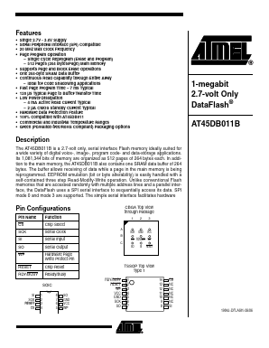 AT45DB011B-SU Datasheet PDF Atmel Corporation