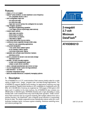 AT45DB021D Datasheet PDF Atmel Corporation