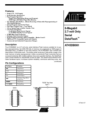 AT45DB081 Datasheet PDF Atmel Corporation