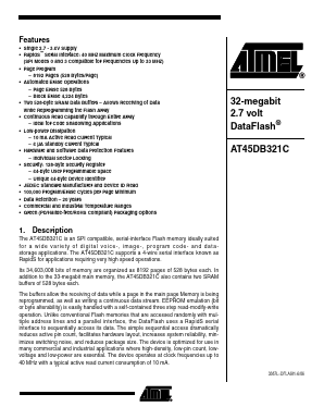 AT45DB321C-TU Datasheet PDF Atmel Corporation