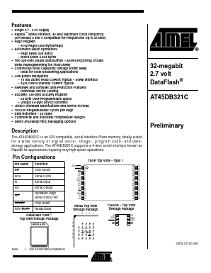 AT45DB321C-RI Datasheet PDF Atmel Corporation