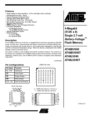 AT49BV040-20TI Datasheet PDF Atmel Corporation