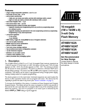 AT49BV162A Datasheet PDF Atmel Corporation
