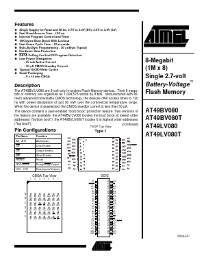 AT48BV080-12TC Datasheet PDF Atmel Corporation