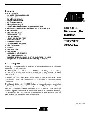 AT80C31X2-RLTUL Datasheet PDF Atmel Corporation