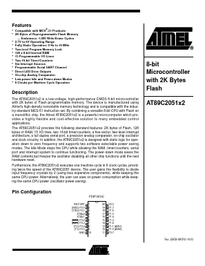 AT89C2051X2-8PC Datasheet PDF Atmel Corporation
