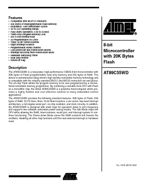 AT89C55WD-24JI Datasheet PDF Atmel Corporation