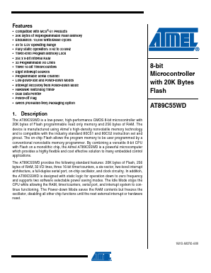 AT89C55WD-33AU Datasheet PDF Atmel Corporation