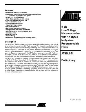 AT89LS51-16JC Datasheet PDF Atmel Corporation