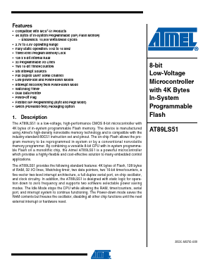 AT89LS51-16AU Datasheet PDF Atmel Corporation