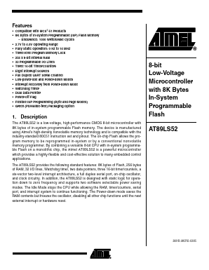 AT89LS52 Datasheet PDF Atmel Corporation