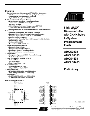 AT90LS2333-4AI Datasheet PDF Atmel Corporation