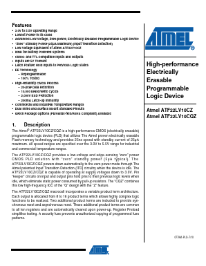 ATF22LV10CZ-25SC Datasheet PDF Atmel Corporation