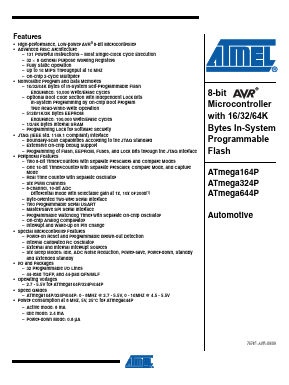 ATMEGA324P-A15MZ Datasheet PDF Atmel Corporation