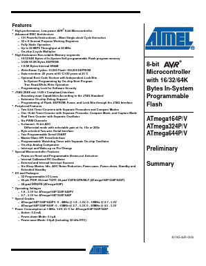 ATMEGA164P-20MCU Datasheet PDF Atmel Corporation
