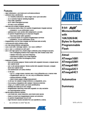 ATMEGA16M1 Datasheet PDF Atmel Corporation