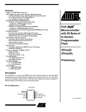 ATTINY22L-4PC Datasheet PDF Atmel Corporation