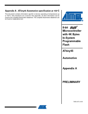ATTINY45-15MT2 Datasheet PDF Atmel Corporation
