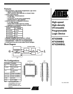 ATV2500B Datasheet PDF Atmel Corporation