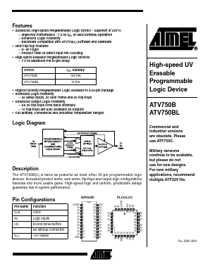 ATV750BL Datasheet PDF Atmel Corporation