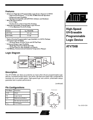 ATV750B Datasheet PDF Atmel Corporation