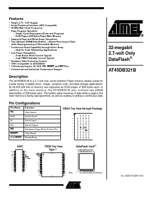 AT45DB321B-TC Datasheet PDF Atmel Corporation