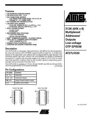 AT27LV520 Datasheet PDF Atmel Corporation