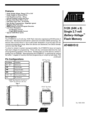 AT49BV512-15PI Datasheet PDF Atmel Corporation