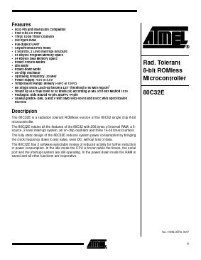 MM0-80C32E-30-SV Datasheet PDF Atmel Corporation