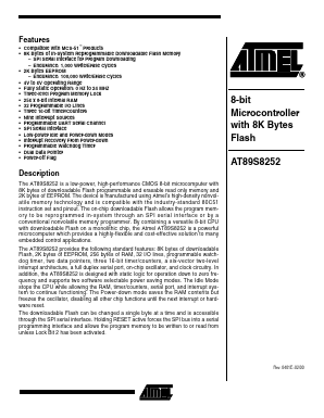 AT89S8252-33AC Datasheet PDF Atmel Corporation