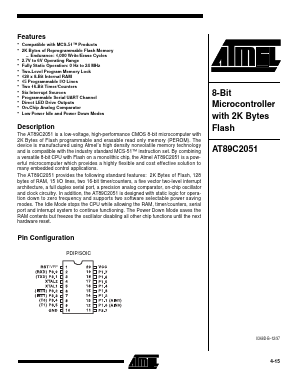 AT89C2051-12SA Datasheet PDF Atmel Corporation