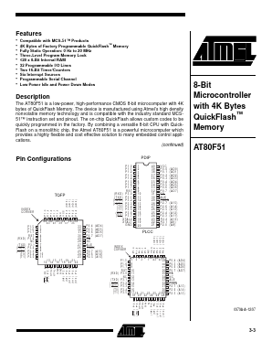 AT80F51-12JI Datasheet PDF Atmel Corporation