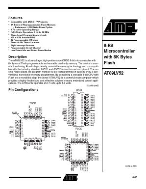 AT89LV52 Datasheet PDF Atmel Corporation