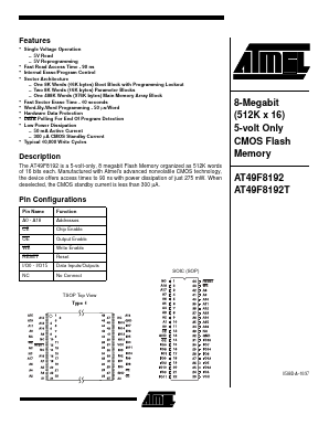 AT49F8192-12TC Datasheet PDF Atmel Corporation