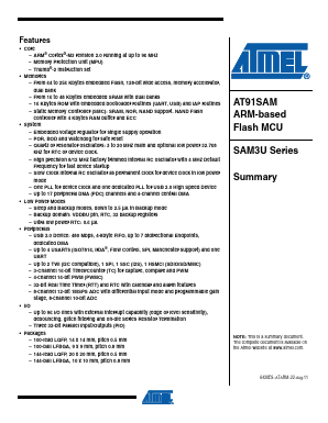 ATSAM3U4C Datasheet PDF Atmel Corporation