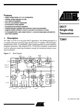 T2801-PLQ Datasheet PDF Atmel Corporation