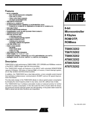 TS87C52X2-LIE Datasheet PDF Atmel Corporation