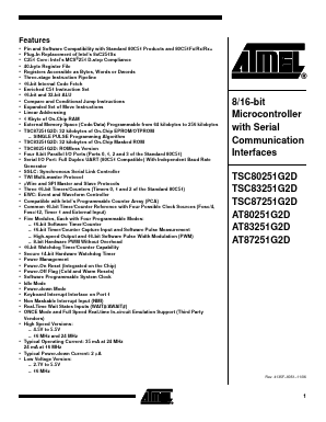 AT87251G2D-SLSUL Datasheet PDF Atmel Corporation