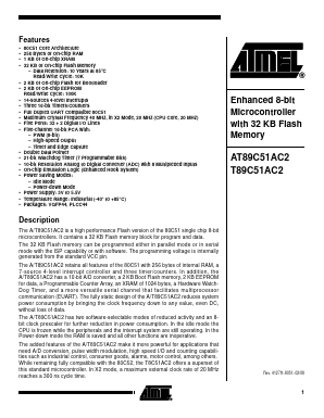 AT89C51AC2 Datasheet PDF Atmel Corporation