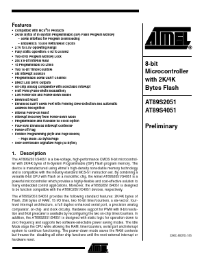 AT89S2051 Datasheet PDF Atmel Corporation