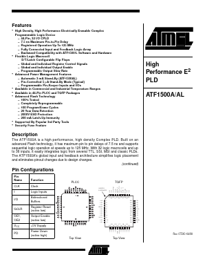 ATF1500AL-25JC Datasheet PDF Atmel Corporation