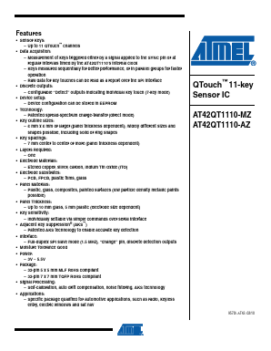 AT42QT1110-AZ Datasheet PDF Atmel Corporation