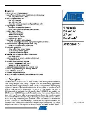 AT45DB041D Datasheet PDF Atmel Corporation