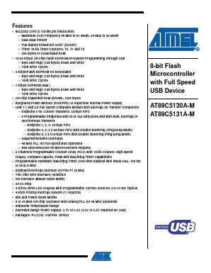 AT89C5130A-PUTUM Datasheet PDF Atmel Corporation