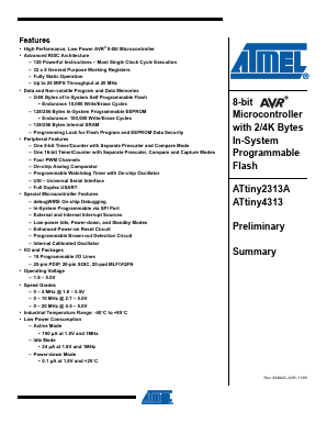 ATTINY4313-SU Datasheet PDF Atmel Corporation