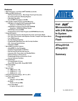 ATTINY4313-MMHR Datasheet PDF Atmel Corporation