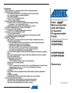 AT90PWM2-16SQR Datasheet PDF Atmel Corporation